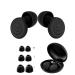 Ear Plugs for Noise Reduction Reusable Silicone Hearing Protection Earplugs for Sleep Work Study Eartips in XS/S/M/L 27dB & NRR 20 Noise Cancelling Black Black One Size