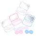 ULTECHNOVO 12 Boxes Cartoon Pupil Box Contact Lens Remover Carrying Case For Contact Lenses Contact Lens Container Cleaning Contact Case Holder Contact Case Eyes PP Plastic Protection Travel Assorted Colors X 3pcs 6.5X4.5X2.5CMx3pcs