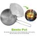 Denpetec Stainless Steel Camping Cook Pot - 1.5L Large Capacity Bento Pot for Camping, Hiking & Picnic - Folding Handle & Lid - Silver - Buy Online on GoSupps.com