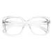 DOOViC Blue Light Filter Glasses/Reading Glasses Oversize Modern Women JS028 028c4 Transparent 1.25 x