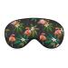 Pink Flamingo and Exotic Leaves Pattern Sleep Mask Eye Cover for Sleeping Blindfold with Adjustable Strap Blocks Light Night Travel Nap for Men Women