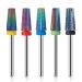 Mesee 5 Pieces Nail Drill Bit Set 2.35mm Shank Tungsten Steel Tapered Barrel Nail Drill Bits Acrylic Nail File Cuticle Drill Bits for Manicure Pedicure Art Polishing Cuticle Removal