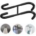GLEAVI 4pcs Door Hook Clothes Rack Heavy Duty Metal Storage Hook Home Storage Hook Stainless Steel Glass 12X5CM Black 4 - Buy Online on GoSupps.com