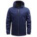 Motorbine jackets men long Solide hood zip long-sleeved pockets coat windproof waterproof trench jacket light winter jacket men dark blue-4 5xl
