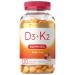 Carlyle D3 K2 Gummies | 120 Count | with Calcium | Vegetarian Non-GMO and Gluten Free Vitamin Supplement