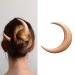Moon Hair Stick | Hair Fork | Hairpin | Fashionable - Ideal for Parties and Gatherings | Efficient Hair Holding - Perfect for Long Thick Hair | Natural Wooden Color | For Women with Long Hair