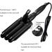 3 Barrel Curling Iron 25mm Crimper with Adjustable Temperature | Fast Heating Ceramic Tourmaline Curling Wand | Includes Heat Resistant Glove - Black - Buy Online on GoSupps.com