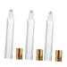 Frcolor 5st roll-on filling empty tincture bottles Refillable tubes with essential oils cosmetic drip container Roll bottles for essential oils Small terrarium beings roll 11x1.5cm golden