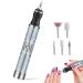 Electric Nail File with 5 Replaceable Head 20000rpm 4 Speeds 500mAh Micro USB Portable Low Noise Manicure Pedicure Polishing Grinding Peeling Nail Drill for Fingernail Toenail Nail Drills