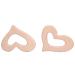 Ozgkee 5Pcs DIY Baby Wooden Teether Toy Heart Shaped Polished Necklace Pendant Art Craft Accessories