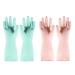 Bafnsiji 2 Pairs Rubber Cleaning Gloves Reusable Household Gloves Reusable Washing up Gloves Flocked Liner Kitchen Dishwashing Glove Durable Kitchen Gloves