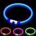 LED Dog Collar Glow Light Collar for Dogs Ultra Bright USB Rechargeable Cut to Fit Any Size - Rechargeable Battery - Increased Visibility & Safety For Your Pets(Blue)