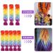 Aomig Ombre Synthetic Hair Extensions - 24 Strands for Braiding - Colorful Fake Hair for Box Braids (Purple/Blue/Yellow/Orange) - Buy Online on GoSupps.com