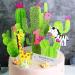 36Pcs Cactus Cupcake Toppers Mexican Fiesta Theme Cupcake Decor/Birthday Baby Shower Party Favors Supplies Green Glitter - Buy Online on GoSupps.com