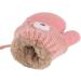 Kids Winter Warm Plush Knitted Gloves with String | Toddler 1-3Yrs | Orange/Bear - Buy Online on GoSupps.com