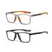 2 Pack Reading Glasses for Women/Men Lightweight Eyeglasses Blue Light Blocking Readers Square Frame TR90 200 Black Orange -Black Black