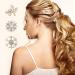CLSSLVVBN 2 Pieces Hairpin Elegant Headdress Shiny Rhinestones Delicate Pearl Flower Buckle Hair Accessories for Wedding Pearl Snowflake - Buy Online on GoSupps.com