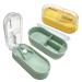 2 Pack Pill Cutter for Small or Large Pills Portable Pill Splitter 2-in-1 Pill Case with Stainless Steel Blade Cuts Pills Vitamins Tablets