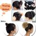 Dark Blonde to Ash Blonde Messy Updo Hairpiece Scrunchie - Curly Hair Bun Extension - Buy Online on GoSupps.com