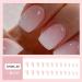 Ombre Press on Nails - Short Square Full Cover Acrylic Gradient White French Tip - 24 Pcs Nude & Pink Glue-On Nails for Women - Perfect Manicure Set - Buy Online on GoSupps.com