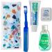 Dental Travel Kit with Travel Toothbrush Travel Sized Toothpaste Mouthwash and Floss in a Reusable Zipper Pouch Ideal for Traveling (TSA Approved) Toothbrush Travel Kit