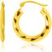 14k Yellow Gold Wavy Texture Hoop Earrings - Free Jewelry Gift Box Included - Buy Online on GoSupps.com
