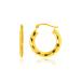 14k Yellow Gold Wavy Texture Hoop Earrings Excellent Gift Idea Will Ship With Free Jewelry Gift Box.