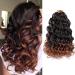 BelleShow Ocean Wave Crochet Hair 14Inch 8Packs Deep Wave Crochet Hair For Black Women Deep Curly Twist Crochet Braids Water Wavy Synthetic Braiding Hair Extensions (14Inch(Pack of 8) T1B/30) 14Inch(Pack of 8) T1B/30