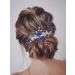 IYOU Women Bridal Hair Comb Blue Flower Hair Piece Party Wedding Hair Accessories for Bride and Bridemaids - Buy Online on GoSupps.com