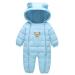 Happy Cherry Baby Infant Toddler Jumpsuit Snowsuit Cartoon Hooded Romper Footie Pajamas Bear-light Blue 12-18 Months