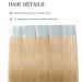 SEGO TAPE Extensions - Remy Real Hair Glue 20 Tressen Hellblond #613 18 (45cm) with 10 Free Tapes - Quality Hair Extensions for International Shipping - Buy Online on GoSupps.com