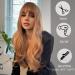 Esmee 24â€‌ Strawberry Blonde Long Wavy Wig with Bangs - Heat-Resistant Synthetic Hair for Daily & Cosplay Wear - Buy Online on GoSupps.com