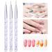 3Pcs/Set Colorful Nail Painting Pen Colorful Surface Ergonomics Handle Ultra Thin Flower Design Stripes Lines Liner DIY Drawing Pen for Manicure Glitters Diy Nail Art Decoration - Buy Online on GoSupps.com