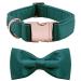 Lionet Paw's dog collar with fly - comfortable silk christmas dog collar with removable fly for puppies and cats neck 20-30cm XS (1 Pack) green