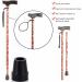 Walking Cane Portable Hand Walking Stick Walking Cane with Smooth Wood Handle Adjustable Walking Cane Lightweight and Stable Walking Stick Cane for Men & Women Canes for Seniors (Red) - Buy Online on GoSupps.com