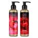 Sensual massage oil set 2x200ml - strawberry and cherry - Body massage oil with almond oil and grape seed oil - edible - of course - Kissable massage oil - massage oil for couples