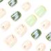 24Pcs Short Square Green Camellia French Press On False Nails | Glossy Stick-On Nails for Women | DIY Manicure Decoration - Buy Online on GoSupps.com