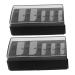 FRCOLOR Taille-crayon de Maquillage Manuel 5 Trous pour Crayons Sourcils L vres et Eye-liner Lame en Acier au Mangan se Capuchon Protecteur Lot de 2 Noir Outil Portable