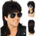 vreplrse Realistic Vintage Wig for Men Comfortable and Durable Materials Fiber Halloween Costume Wig Cover Party Wig Disco Red Brown - Buy Online on GoSupps.com