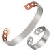 Yinox Magnetic Copper Bracelet Ring Set for Arthritis Women Bracelet for Mother's Day Best Gift Idea Silver Color