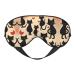SSIMOO Happy Walking Kitty Print Double-Sided Eye Mask Soft and Light Blocking for Enhancing Sleep Quality Black