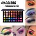 CHARMCODE 40 Colors High Pigmented Eyeshadow Palette - Shimmer, Matte, Glitter, Metallic | Waterproof & Blendable Eye Shadow Makeup - Color 1 - Buy Online on GoSupps.com