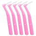 L-shaped interdental brushes 5 pieces L-shaped interdental brushes effective cleaning of plaque removal braces between the teeth coffee cups and cups pink