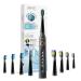 SEAGO Electric Toothbrush for Adults  Ultrasonic Toothbrushes with 8 Brush Heads  Rechargeable Electronic Toothbrush  Black  SG-507 H8-black