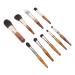 Makeup Brush Set Thick Supportive Soft Delicate Easy Powder Pickup Small Makeup Brushes for Business Trip (Wood Color)