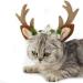 FLAdorepet Dog Elk Antler Reindeer Hat Cap Dog Cat Pet Christmas Costume Outfits Small Big Dog Hat Headwear Hair Grooming Accessories Brown S(for cat and small dog)