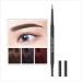 Eyeliner Long Lasting Double Earbrow Pencil Waterproof Rotatable Ultra Slim Pen Black Felt EyelinerBrown