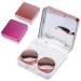 NATUCE 2PCs contact lens container protective cover with contact lenses and integrated mirrors contact lenses glasses case wearable travel contact lens set for at home and travel (pink and rose gold)