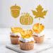 Qertesl 25PCS Thanksgiving Cupcake Toppers Turkey Maple Pumpkin Fall Themed Cake Topper Thanksgiving Party Cake Decorating Harvest Season Cake Decorating Cupcake Dessert Picks Gold4 - Buy Online on GoSupps.com