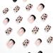 24pcs Short Square Black Heart French False Nails - Removable Stick-on Nails for Women & Girls | Nail Art Accessories - Buy Online on GoSupps.com